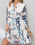 Chandler Bracelet Sleeve Buttoned Mini Dress