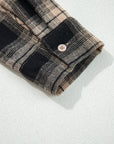 Plaid Double Flap Pocket Brushed Shacket