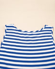 Stripe Sleeveless Tiered Mini Dress