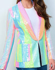 Pastel Rainbow Sequin Blazer