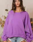 Purple banded sweatshirt