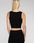 Cotton Square Neck Cropped Cami Top