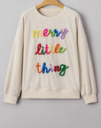 Merry Little Thing Ribbed Corduroy Long Sleeve Sweatshirt