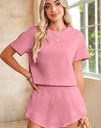 Cropped Tee and Ruffle High Waist Skort Set