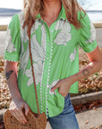 Floral Ric-Rac Puff Sleeve Shirt
