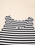 Stripe Sleeveless Tiered Mini Dress