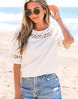 Madilynn Lace Crochet Casual Top