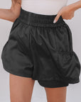 Maxine Elastic High Waist Pocketed Casual Shorts