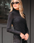 Anastasia Rhinestone Embellished Mesh Long Sleeve Top