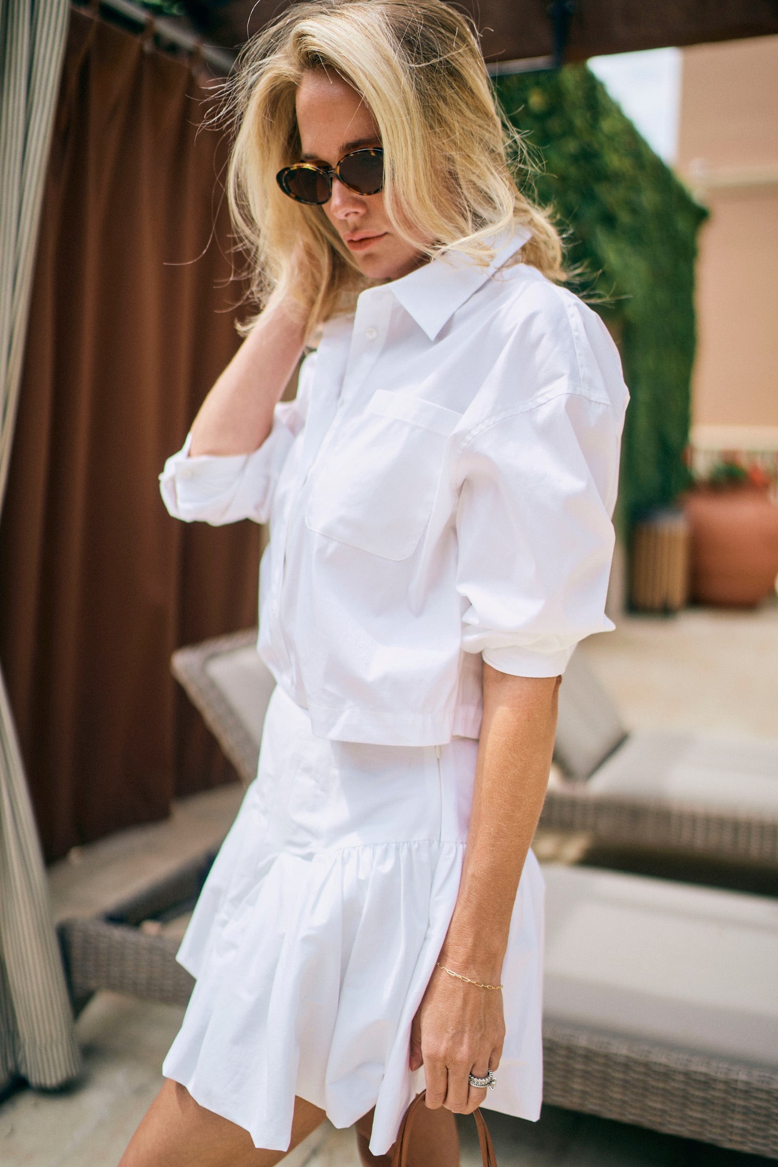 MASON'S DAUGHTER | the Cropped Boyfriend Shirt, White