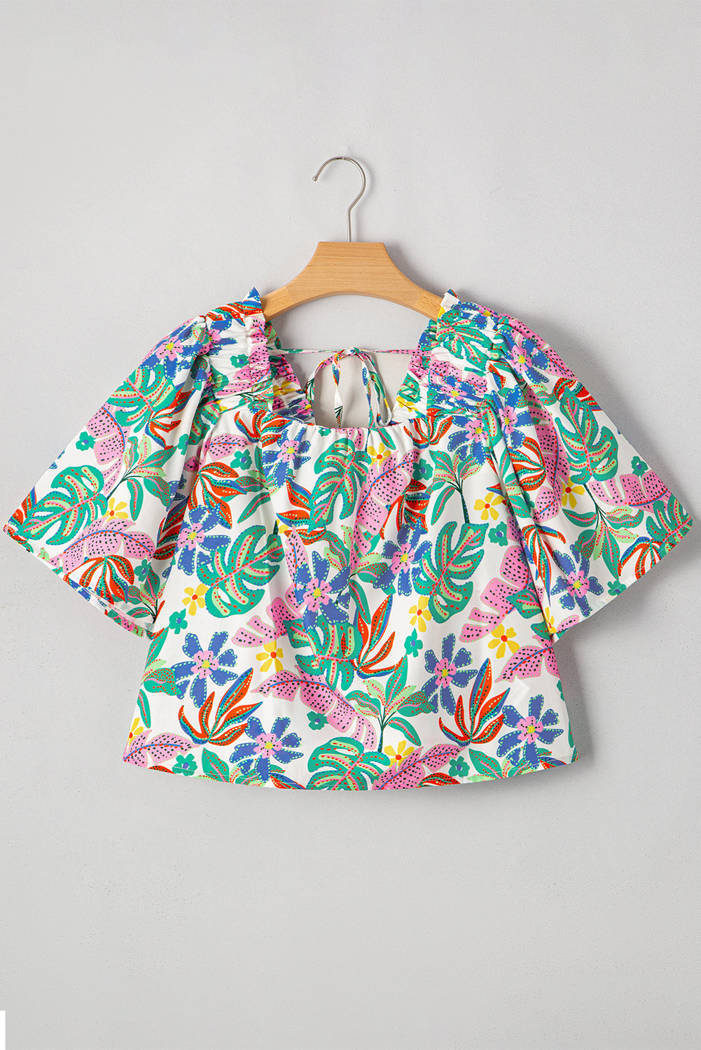 Marlowe Loose Fit Puff Sleeve Square Neck Blouse