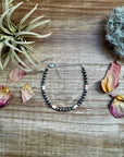 Bracelet - 4 mm sterling silver pearls and pink conch