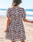 Jayleen Leopard Short Sleeve Mini Dress