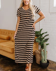 Meilani Stripe T-shirt Maxi Dress