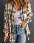 Plaid Side Slit Oversized Shacket