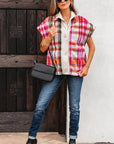 Plaid Sherpa Buttoned Jacket Vest