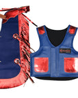 Hilason Junior Youth Bull Riding Pro Rodeo Leather Protective Vest Chaps