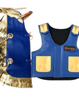 Hilason Junior Youth Bull Riding Pro Rodeo Leather Protective Vest Chaps