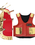 Hilason Junior Youth Bull Riding Pro Rodeo Leather Protective Vest Chaps