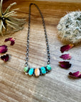 Mix Stones turquoise and spiny bar necklace