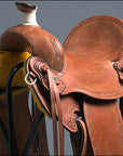 Western Horse Saddle American Leather Ranch Roping Trail Hilason Mahogany