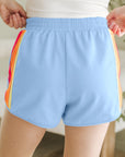 Colorblock Stripe Elastic Waist Shorts