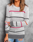 Stripe Ribbed Knit Sweater