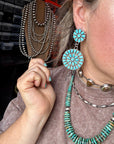 Big Cluster Dangle Earrings – Sleeping Beauty Turquoise & Sterling Silver
