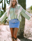 Ruby Crochet Detail Exposed Seam High Low Loose Top