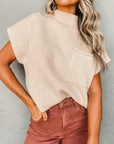 Ribbed Knit Short Sleeve Sweater