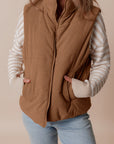 Natalia Corduroy Zipped Puffer Vest