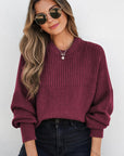 Julietta Mixed Textured Knitted Sweater