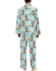 Turquoise Christmas Boots Men's Western Pajamas