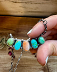 Mix Stones turquoise and spiny bar necklace