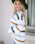 Cora Striped Popcorn Knit Sweater