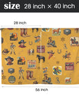 Vintage Cowboy Collage Western Curtains 28" x 40" Made in America
