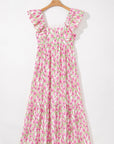 Angelica Floral Ruffled Strap Maxi Dress