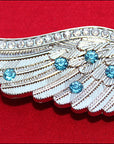 Western Screw Back Concho Angel Wings Bling Nickel Plated Saddle Cowgirl