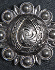 Western Screw Back Concho 1.5 In Horseshoe Ant. Silver Saddle Cowgirl