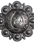 Western Screw Back Concho 1.5 In Horseshoe Ant. Silver Saddle Cowgirl