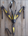 HILASON Western Genuine American Leather Horse Headstall & Breast Collar Set