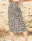 Johanna Leopard Print High Waist Midi Skirt