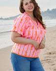Sydney Plus Size Bowknot V Neck Blouse
