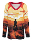 Baha Ranch Western Print Long Sleeve Top