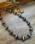 Sterling Silver Pearl Necklace – Mixed Sizes – 23"