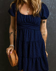 Malaya Swiss Dot Tied Tiered Dress