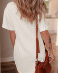 Solid Crewneck T-Shirt Dress