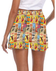 Women's Vintage Rodeo Poster Beach Board Shorts