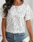 Dalmatian Dotted Ruffle Sleeve Blouse