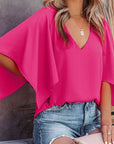 Hadley Flounce Bell Sleeve V Neck Blouse